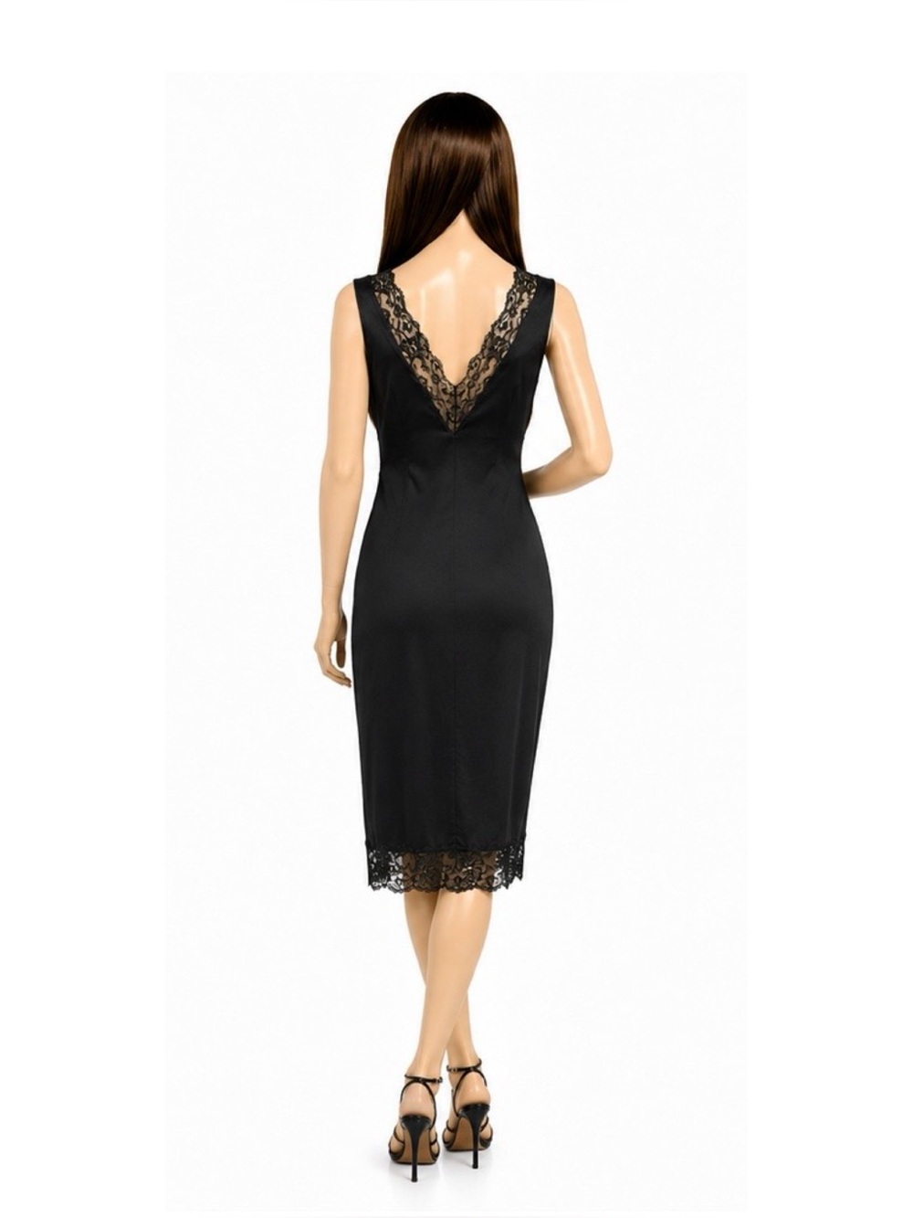Vintage Rare Bebe Y2K Black Lace Slip Dress Whimsigoth Dark Feminine Size M - Picture 7 of 8